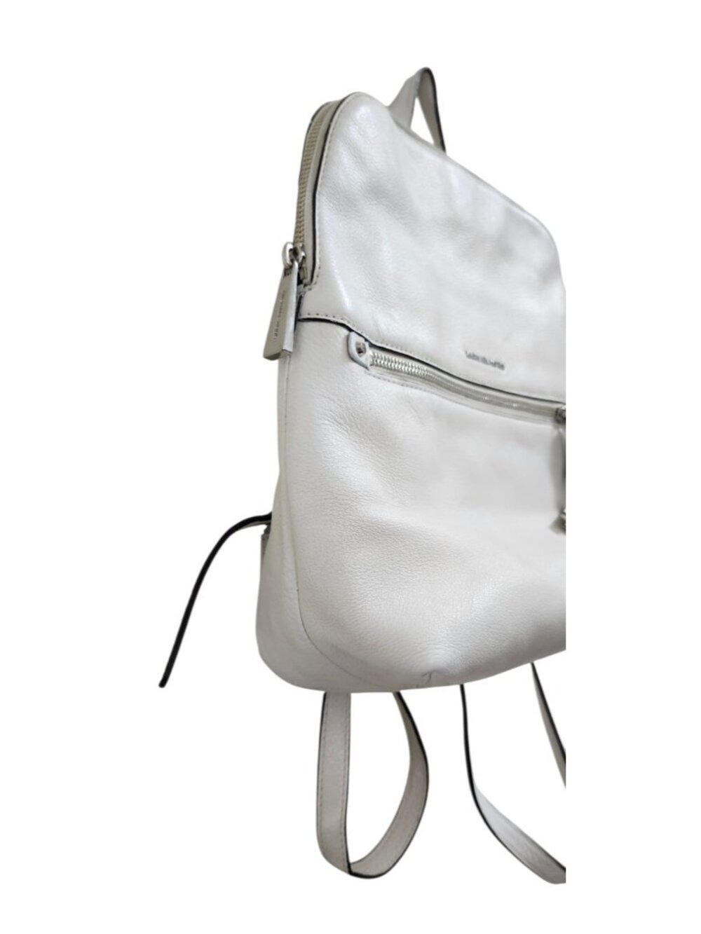 Michael Kors White Leather Backpack Women MK Gold Hardware Medium Travel Work - Picture 5 of 12